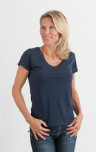 Load image into Gallery viewer, Clearance Women's Bamboo V-Neck Cap Sleeve T-Shirt
