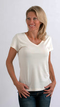 Load image into Gallery viewer, Clearance Women's Bamboo V-Neck Cap Sleeve T-Shirt