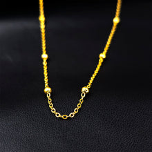 Load image into Gallery viewer, Stainless Steel Ball Gold Tone PVD Station Necklace Satellite Chain Layering Necklace