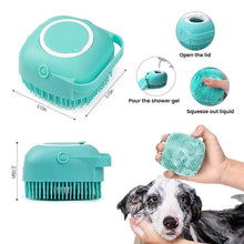 Load image into Gallery viewer, Soft Dog Cat Pet Bath Scrubber Massager Brush With Shampoo Dispenser