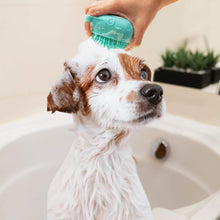 Load image into Gallery viewer, Soft Dog Cat Pet Bath Scrubber Massager Brush With Shampoo Dispenser