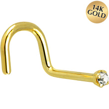 将图片加载到图库查看器,Solid 14K Yellow Gold 1.5mm Genuine Diamond Nose Ring