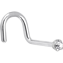 将图片加载到图库查看器,Solid 14K White Gold 1.5mm Genuine Diamond Nose Ring
