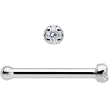 Load image into Gallery viewer, 18G Solid 14k White Gold 1.5mm Genuine Diamond Nose Bone