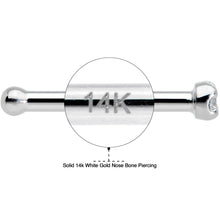 Load image into Gallery viewer, 18G Solid 14k White Gold 1.5mm Genuine Diamond Nose Bone