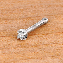 将图片加载到图库查看器,Solid 14K White Gold 1.5mm Genuine Diamond Nose Ring