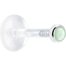 Load image into Gallery viewer, 16G 5/16 Solid 14K White Gold 2mm Genuine Aventurine Quartz Bioplast Tragus Earring Stud