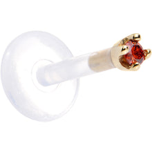 Load image into Gallery viewer, Solid 14K Yellow Gold 1.5mm Genuine Red Diamond Bioplast Push in Labret