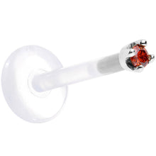 Load image into Gallery viewer, Solid 14K White Gold 1.5mm Genuine Red Diamond Bioplast Push in Labret
