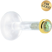 将图片加载到图库查看器,Solid 14K Yellow Gold 2mm Genuine Labradorite Bioplast Push in Monroe