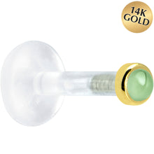 将图片加载到图库查看器,Solid 14K Yellow Gold 2mm Genuine Peridot Bioplast Push in Monroe
