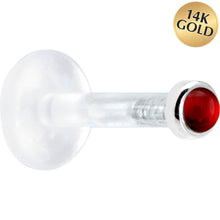 将图片加载到图库查看器,Solid 14K White Gold 2mm Genuine Ruby Bioplast Push in Monroe