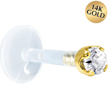 Load image into Gallery viewer, Solid 14K Yellow Gold 1.5mm Genuine Diamond Bioplast Push in Monroe