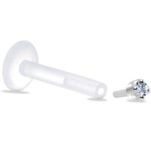 Load image into Gallery viewer, Solid 14K White Gold 1.5mm Genuine Diamond Bioplast Push in Monroe