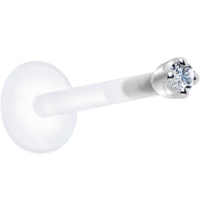Load image into Gallery viewer, Solid 14K White Gold 1.5mm Genuine Diamond Bioplast Push in Monroe
