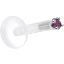 Load image into Gallery viewer, Solid 14K White Gold 1.5mm Genuine Purple Diamond Bioplast Push in Monroe