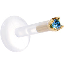 Load image into Gallery viewer, Solid 14K Yellow Gold 1.5mm Genuine Blue Diamond Bioplast Push in Monroe