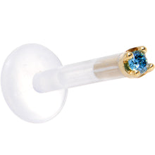 Load image into Gallery viewer, Solid 14K Yellow Gold 1.5mm Genuine Blue Diamond Bioplast Push in Monroe