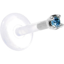 Load image into Gallery viewer, Solid 14K White Gold 1.5mm Genuine Blue Diamond Bioplast Push in Monroe