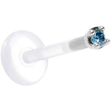 Load image into Gallery viewer, Solid 14K White Gold 1.5mm Genuine Blue Diamond Bioplast Push in Monroe