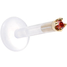 Load image into Gallery viewer, Solid 14K Yellow Gold 1.5mm Genuine Red Diamond Bioplast Push in Monroe