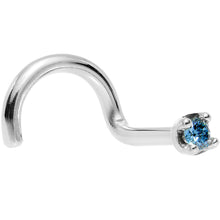 Load image into Gallery viewer, Solid 14K White Gold 1.5mm Genuine Blue Diamond Nose Ring
