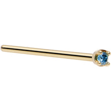 Load image into Gallery viewer, Solid 14K Yellow Gold 1.5mm Genuine Blue Diamond Nose Ring