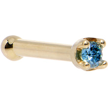 Load image into Gallery viewer, 14k Yellow Gold 2mm Lab Grown Blue Diamond Nose Ring