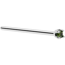 Load image into Gallery viewer, 14k White Gold 2mm Lab Grown Green Diamond Nose Ring