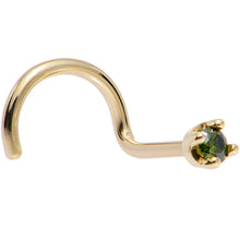 Load image into Gallery viewer, 14k Yellow Gold 2mm Lab Grown Green Diamond Nose Ring