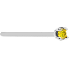Load image into Gallery viewer, 14k White Gold 2mm Lab Grown Yellow Diamond Nose Ring