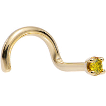 将图片加载到图库查看器,Solid 18K Yellow Gold 1.5mm Genuine Yellow Diamond Nose Ring