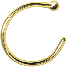 Load image into Gallery viewer, 20G 3/8 Solid 14K Yellow Gold Nose Hoop