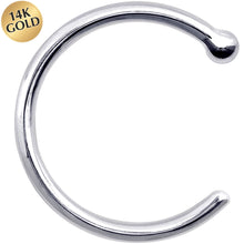 将图片加载到图库查看器,18G 3/8 Solid 14K White Gold Nose Hoop