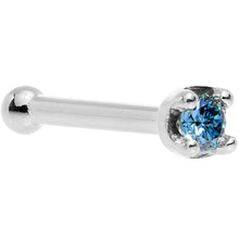 Load image into Gallery viewer, Solid 18K White Gold 1.5mm Genuine Blue Diamond Nose Ring