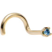 Load image into Gallery viewer, Solid 18K Yellow Gold 1.5mm Genuine Blue Diamond Nose Ring