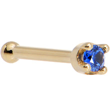 将图片加载到图库查看器,Solid 18K Yellow Gold 1.5mm Genuine Blue Sapphire Nose Ring