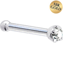 Load image into Gallery viewer, Solid 18K White Gold 1.5mm Genuine Diamond Nose Ring
