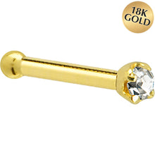 Load image into Gallery viewer, Solid 18K Yellow Gold 1.5mm Genuine Diamond Nose Ring