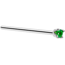 将图片加载到图库查看器,Solid 18K White Gold 1.5mm Genuine Emerald Nose Ring