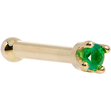 将图片加载到图库查看器,Solid 14K Yellow Gold 1.5mm Genuine Emerald Nose Ring