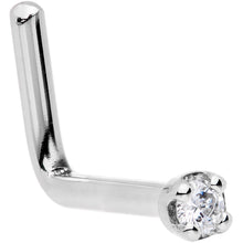 将图片加载到图库查看器,Solid 14K White Gold 1.5mm Genuine Diamond Nose Ring