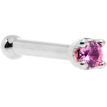 Load image into Gallery viewer, Solid 18K White Gold 1.5mm Genuine Pink Sapphire Nose Ring