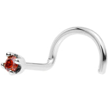 Load image into Gallery viewer, Solid 18K White Gold 1.5mm Genuine Red Diamond Nose Ring