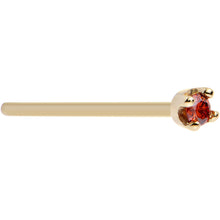 将图片加载到图库查看器,Solid 18K Yellow Gold 1.5mm Genuine Red Diamond Nose Ring