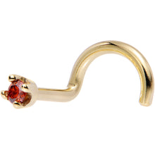 将图片加载到图库查看器,Solid 18K Yellow Gold 1.5mm Genuine Red Diamond Nose Ring