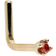 将图片加载到图库查看器,Solid 14K Yellow Gold 1.5mm Genuine Red Diamond Nose Ring