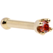 将图片加载到图库查看器,Solid 14K Yellow Gold 1.5mm Genuine Red Diamond Nose Ring