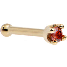 将图片加载到图库查看器,Solid 18K Yellow Gold 1.5mm Genuine Red Diamond Nose Ring