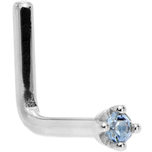 Load image into Gallery viewer, Solid 14K White Gold 1.5mm Genuine Topaz Nose Ring